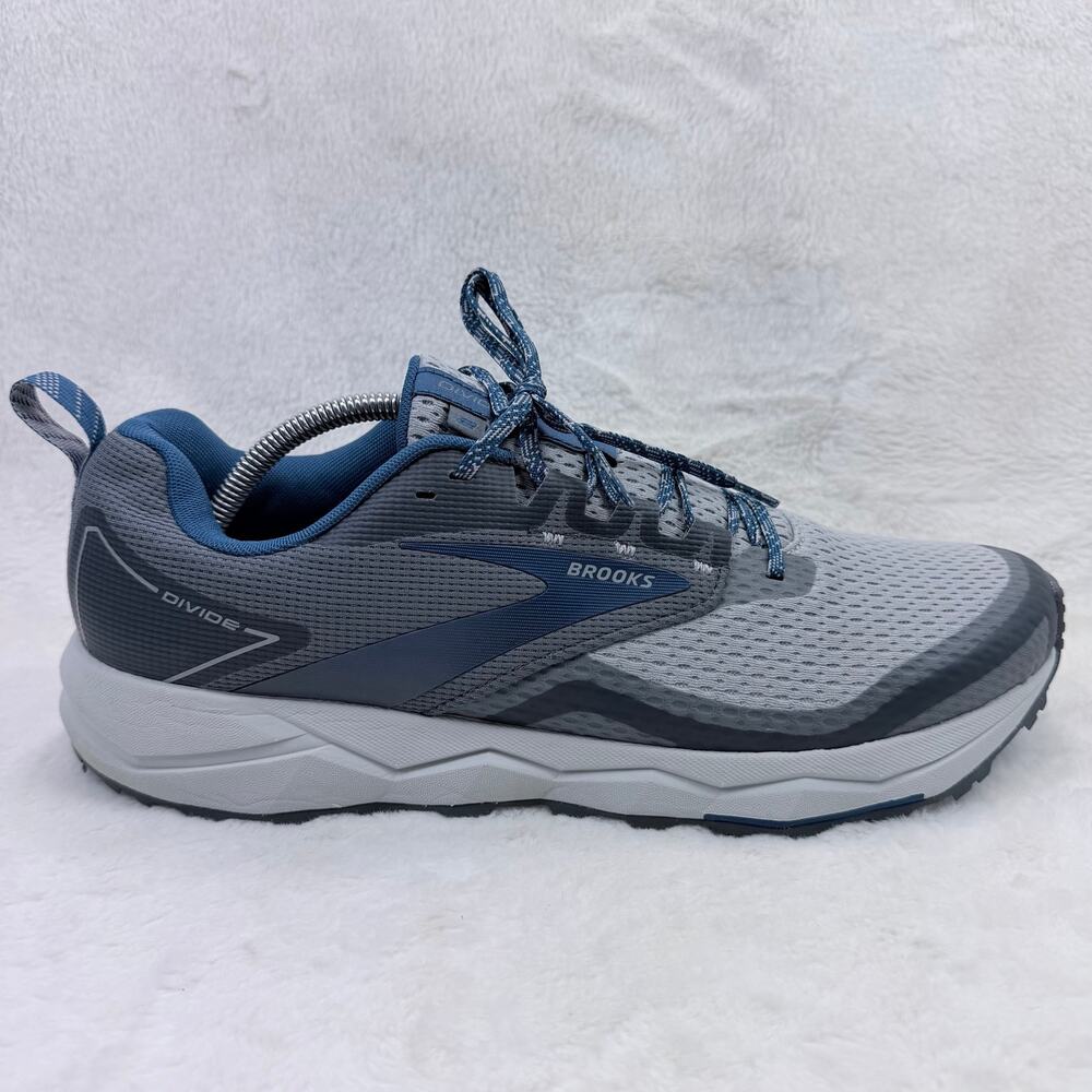 Brooks Divide 2 Mens Trail Running Shoes Gray Blue Size 13 Athletic Sneakers
